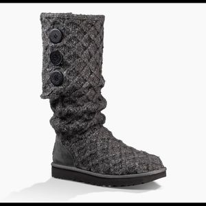 UGG Tall Cardi Lattice Charcoal Boots